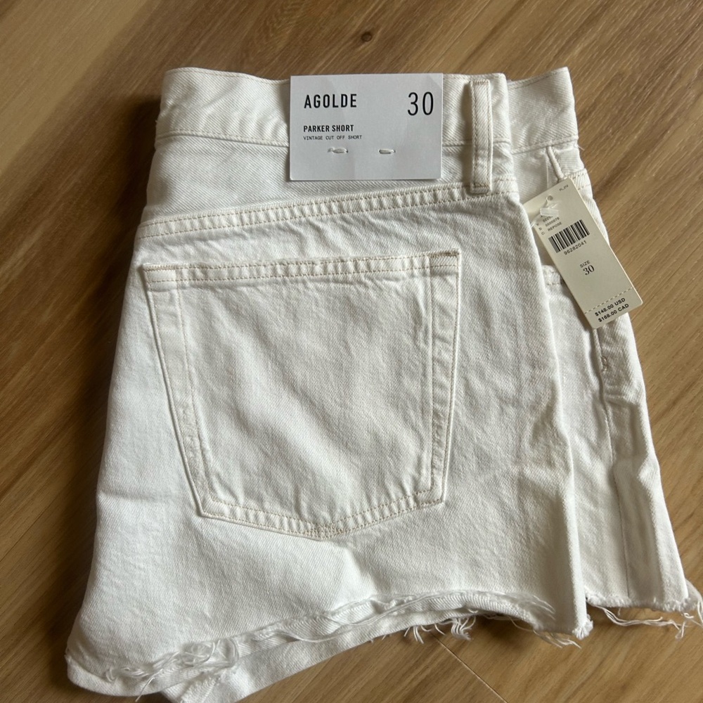 Agolde White Jean Shorts